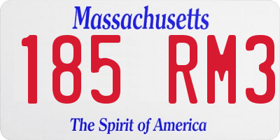 MA license plate 185RM3