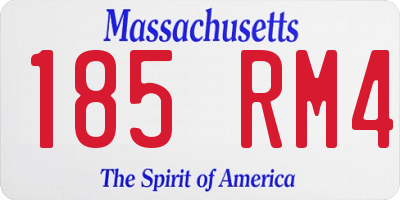 MA license plate 185RM4