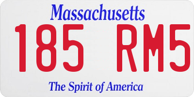 MA license plate 185RM5