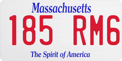 MA license plate 185RM6