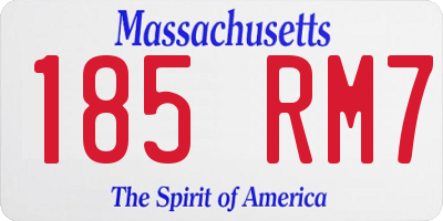 MA license plate 185RM7