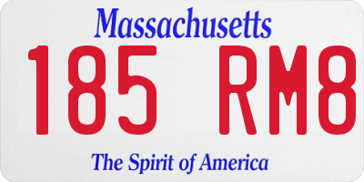 MA license plate 185RM8