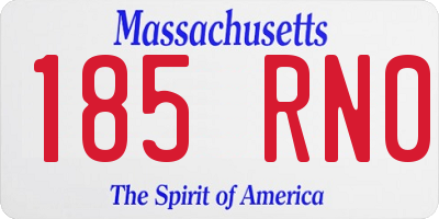 MA license plate 185RN0