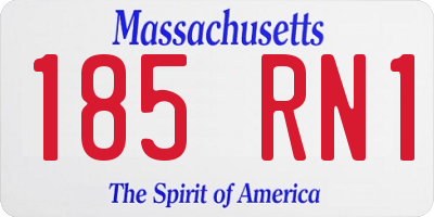MA license plate 185RN1