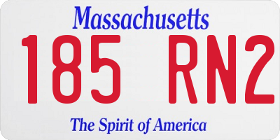 MA license plate 185RN2