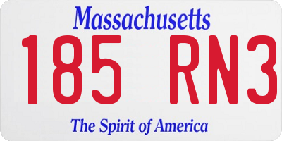 MA license plate 185RN3