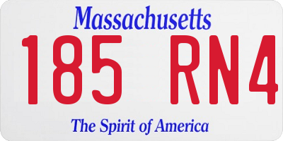 MA license plate 185RN4