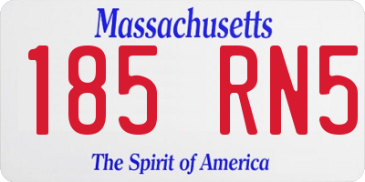 MA license plate 185RN5