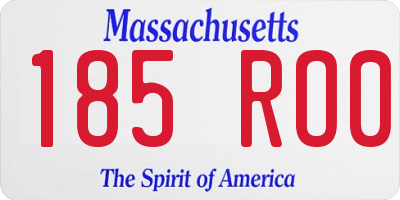 MA license plate 185RO0