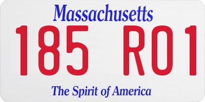 MA license plate 185RO1