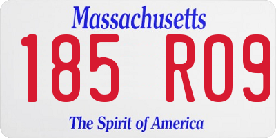 MA license plate 185RO9