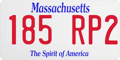 MA license plate 185RP2