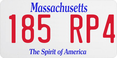 MA license plate 185RP4