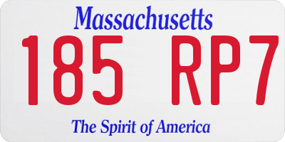 MA license plate 185RP7