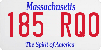 MA license plate 185RQ0