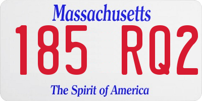 MA license plate 185RQ2