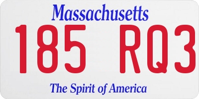 MA license plate 185RQ3