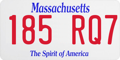 MA license plate 185RQ7