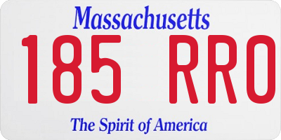 MA license plate 185RR0
