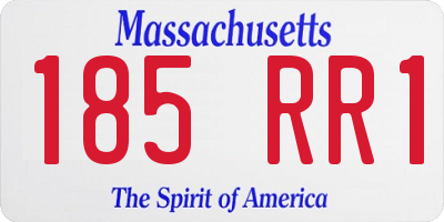 MA license plate 185RR1