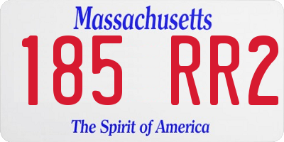 MA license plate 185RR2