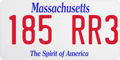 MA license plate 185RR3