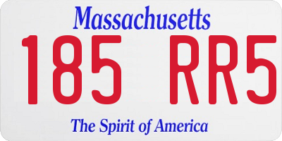 MA license plate 185RR5