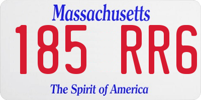 MA license plate 185RR6