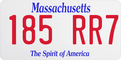 MA license plate 185RR7