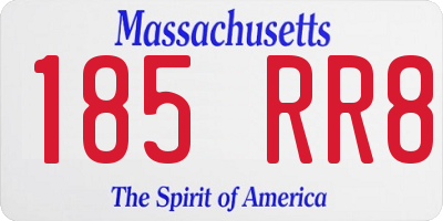 MA license plate 185RR8