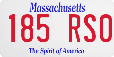 MA license plate 185RS0