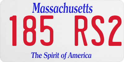 MA license plate 185RS2