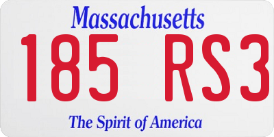 MA license plate 185RS3