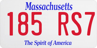 MA license plate 185RS7