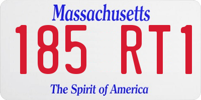 MA license plate 185RT1