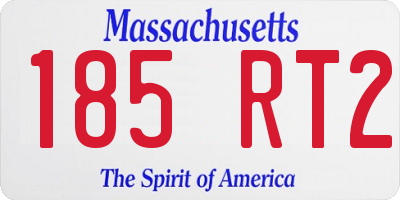 MA license plate 185RT2