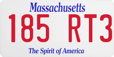 MA license plate 185RT3