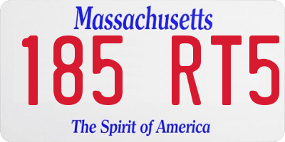 MA license plate 185RT5