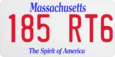MA license plate 185RT6