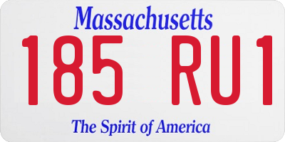 MA license plate 185RU1