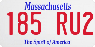 MA license plate 185RU2