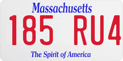 MA license plate 185RU4