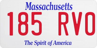 MA license plate 185RV0