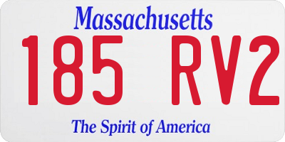 MA license plate 185RV2