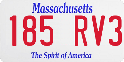 MA license plate 185RV3