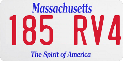 MA license plate 185RV4