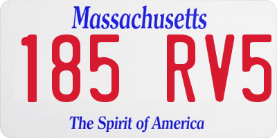 MA license plate 185RV5