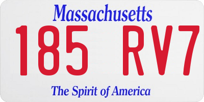 MA license plate 185RV7