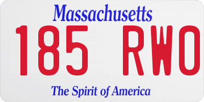 MA license plate 185RW0
