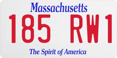 MA license plate 185RW1
